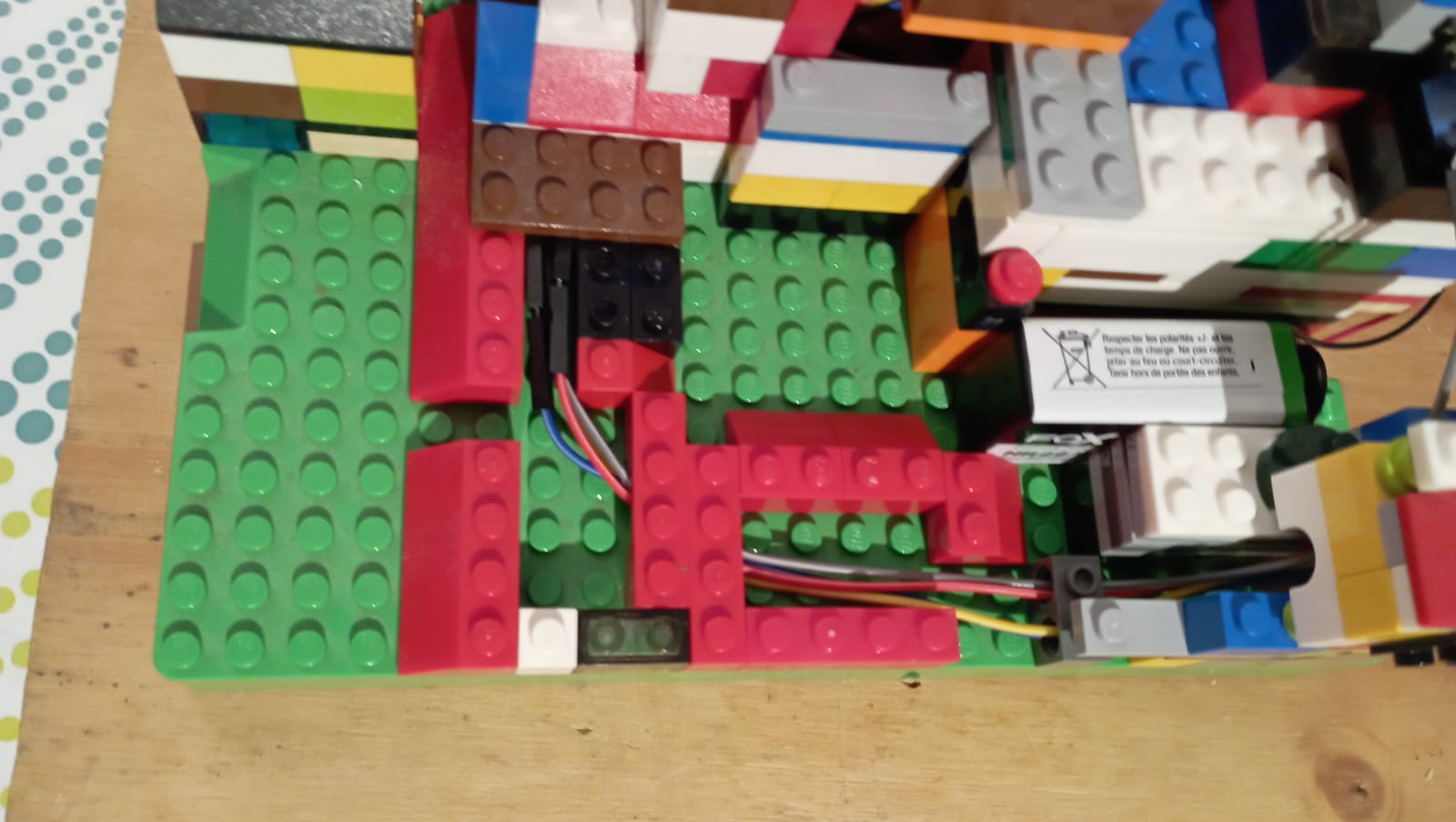 Image du capteur vue de haut intérieur de la structure de Lego®